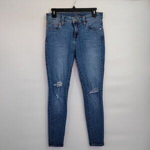 Kut From The Kloth Mid-Rise Toothpick Skinny Distressed Denim Jeans Size 4 Women